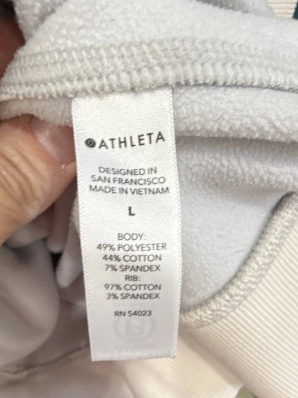 Athleta Women's L Full Zip Hooded Hoodie Gray Camo Triumph Pockets Thumbholes - Picture 6 of 12